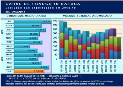 Carne de frango: dados parciais de julho sinalizam 3º maior volume mensal da história