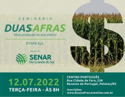 Seminário Duas Safras chega em Pelotas na próxima terça-feira