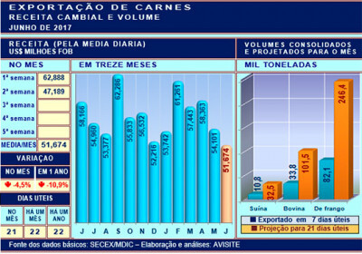 Desempenho externo das carnes no 1º decêndio de junho